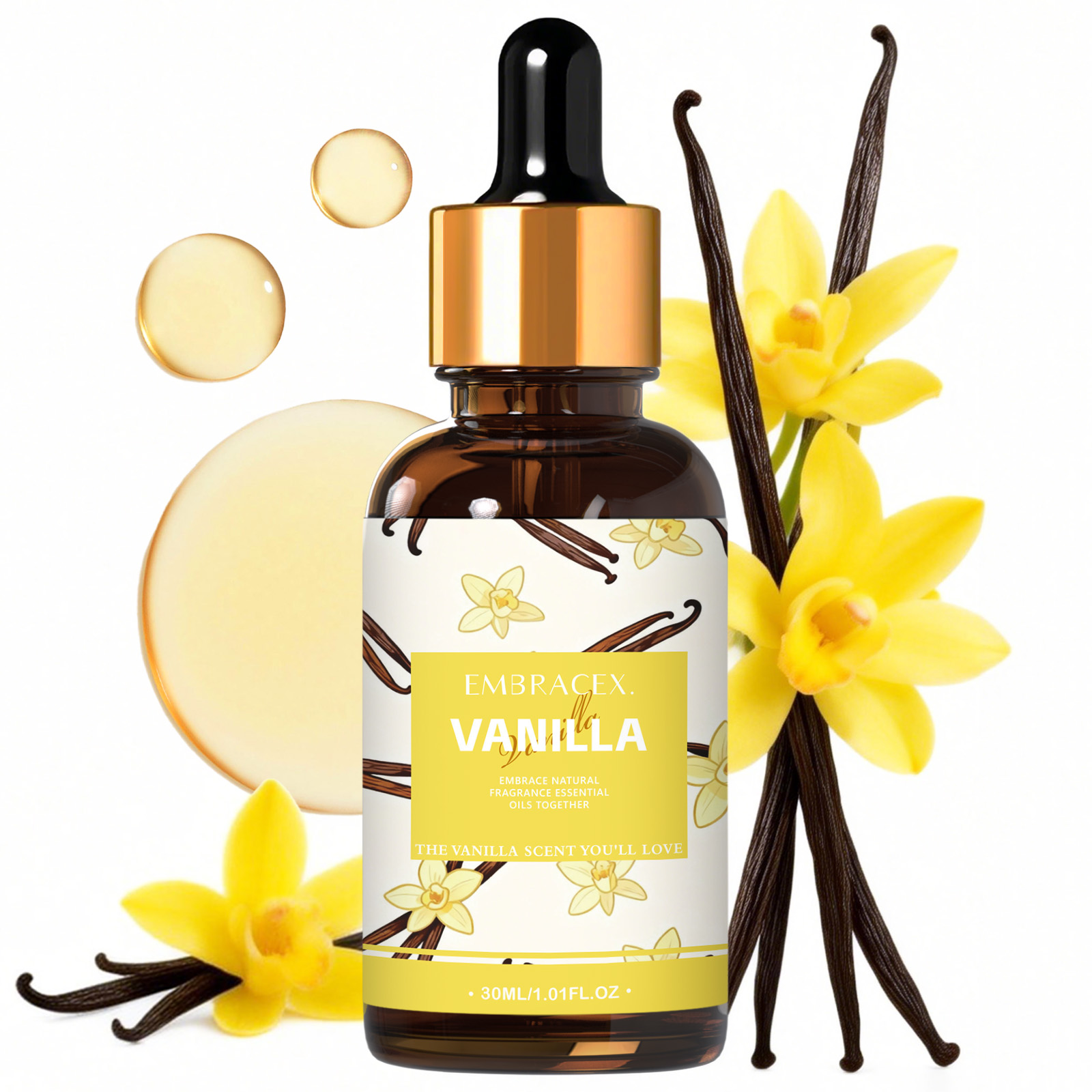 Perfume Fragrance Oils For Candles - Óleos Essenciais de Baunilha 30ml para